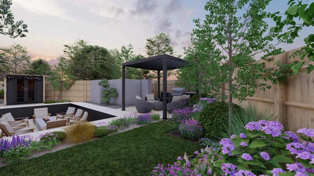 UKs dream garden showcasing a pergola and plants