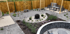 luxury garden with patio