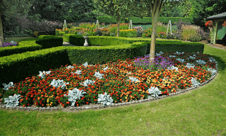 Formal garden flower bed