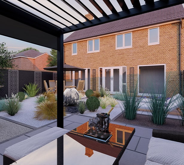 Modern landscaped garden